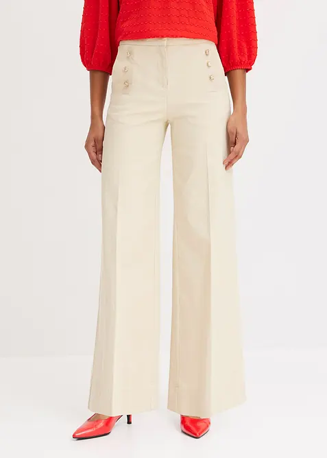 Keprov&eacute; kalhoty s ozdobn&yacute;mi knofl&iacute;ky, bonprix