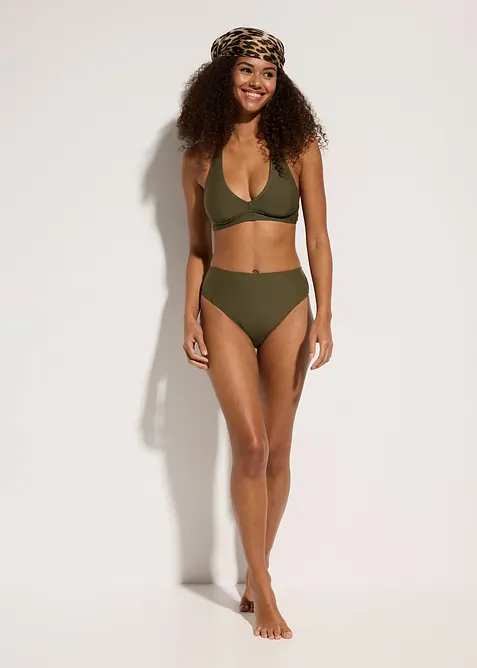 Bikinov&aacute; podprsenka s ram&iacute;nkem kolem krku a v&yacute;střihem do V, bonprix