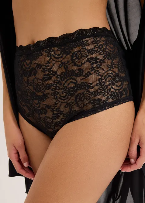 Vysok&eacute; kalhotky z krajky (3 ks v balen&iacute;), bonprix