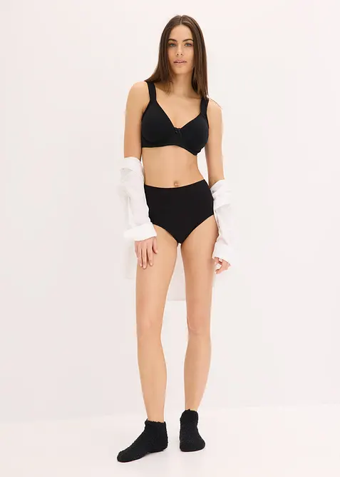 Tanga s vysokým pasem, s měkkou bavlnou (4 ks v balení), bonprix