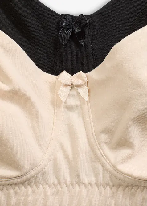 Nevyztužená hladká podprsenka bez kostic, s organickou bavlnou (2 ks v balení), bonprix