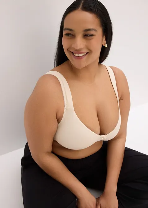 Nevyztužená hladká podprsenka bez kostic, s organickou bavlnou (2 ks v balení), bonprix