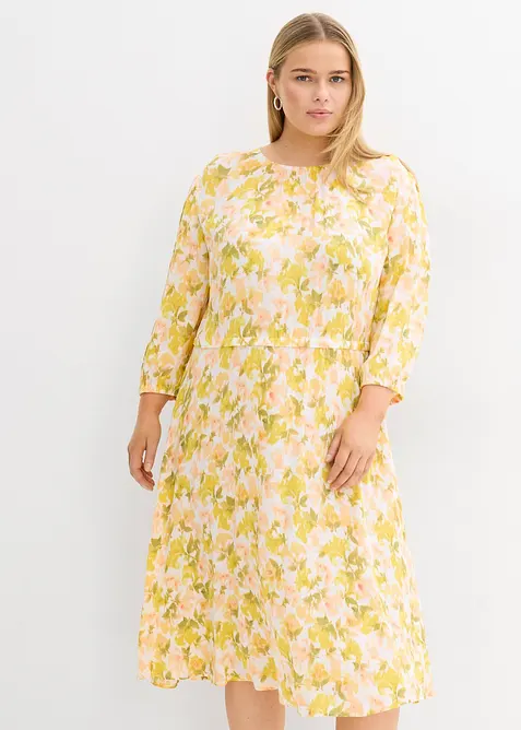 Šaty ze strukturovaného mačkaného materiálu, bonprix