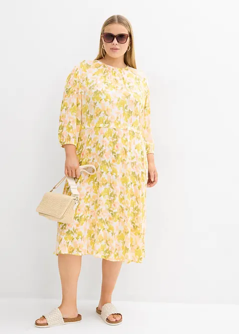 Šaty ze strukturovaného mačkaného materiálu, bonprix