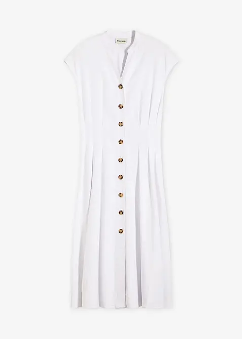 Midi šaty z lehké lněné směsi, bonprix