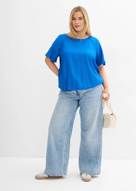 Halenka s kr&aacute;tk&yacute;m ruk&aacute;vem, z měkk&eacute; visk&oacute;zov&eacute; směsi, bonprix