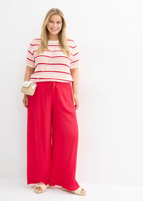 &Scaron;irok&eacute; kalhoty z jemn&eacute; visk&oacute;zy, bonprix