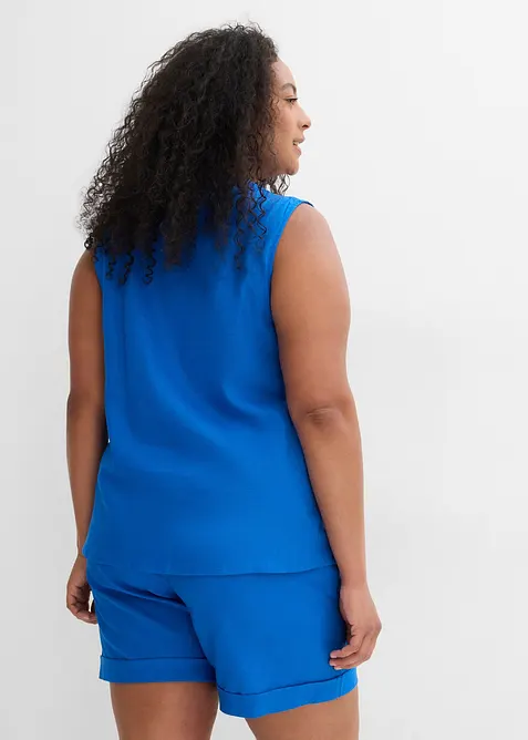 Halenkový top ze vzdušné směsi se lnem, bonprix