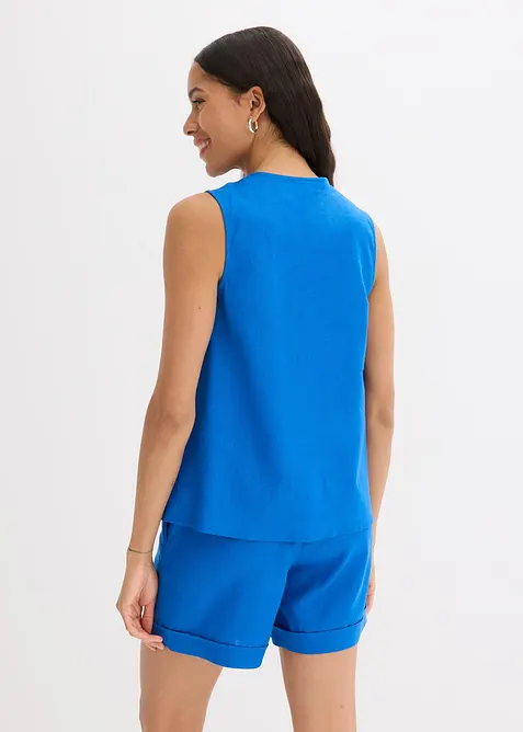 Halenkový top ze vzdušné směsi se lnem, bonprix