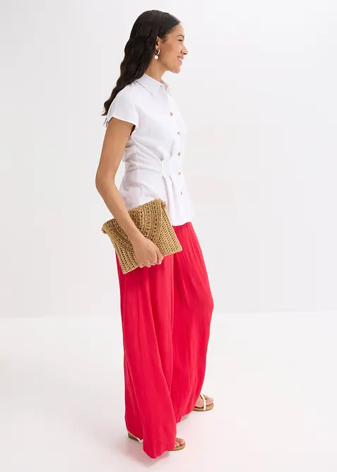 Halenka s krátkým rukávem, ze vzdušné lněné směsi, bonprix