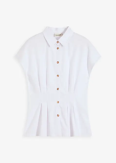 Halenka s krátkým rukávem, ze vzdušné lněné směsi, bonprix