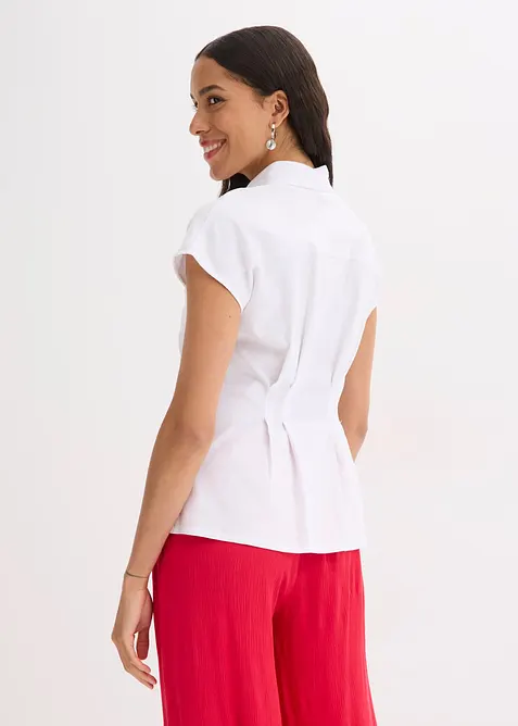 Halenka s krátkým rukávem, ze vzdušné lněné směsi, bonprix