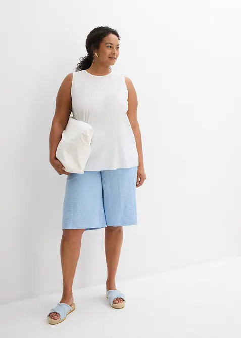 Bermudy bez zapínání, ze splývavé směsi s viskózou, bonprix