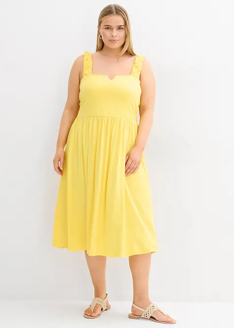 Úpletová šaty s mírně rozšířeným spodním okrajem, ze směsi bavlny a viskózy, bonprix