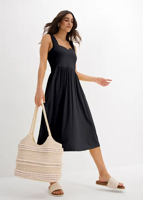 &Uacute;pletov&aacute; &scaron;aty s m&iacute;rně roz&scaron;&iacute;řen&yacute;m spodn&iacute;m okrajem, ze směsi bavlny a visk&oacute;zy, bonprix