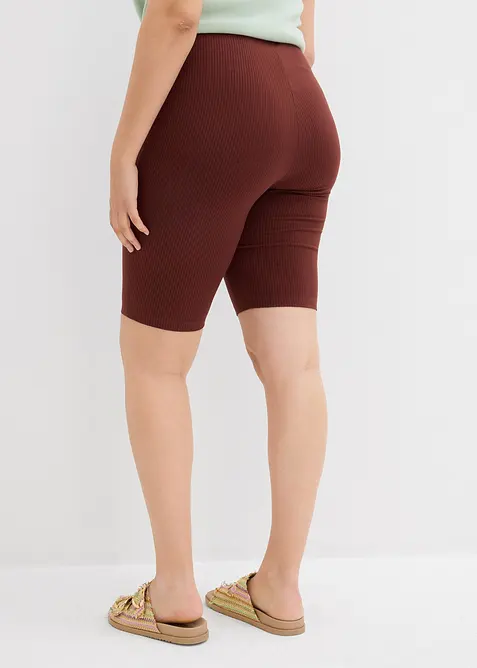 Kr&aacute;tk&eacute; leg&iacute;ny z žebrovan&eacute;ho žerzeje, High Waist, bonprix