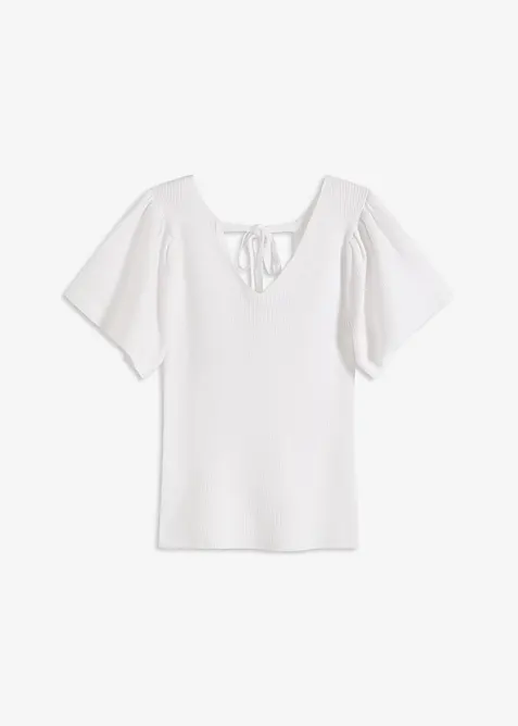 Žebrovaný svetr z viskózové směsi, bonprix