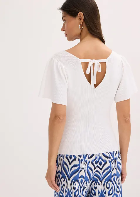 Žebrovaný svetr z viskózové směsi, bonprix