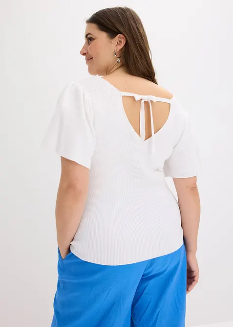 Žebrovan&yacute; svetr z visk&oacute;zov&eacute; směsi, bonprix