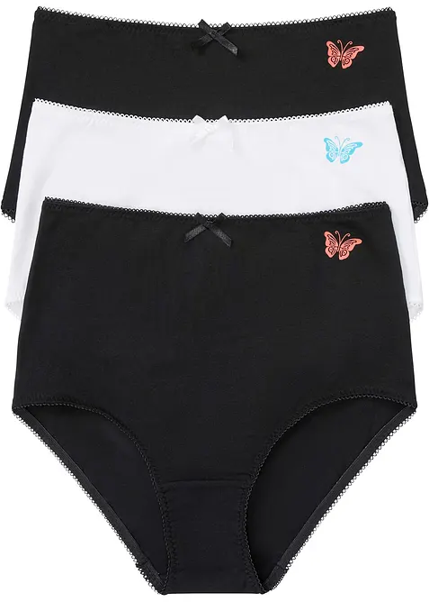 Vysok&eacute; kalhotky s organickou bavlnou (3 ks v balen&iacute;), bonprix