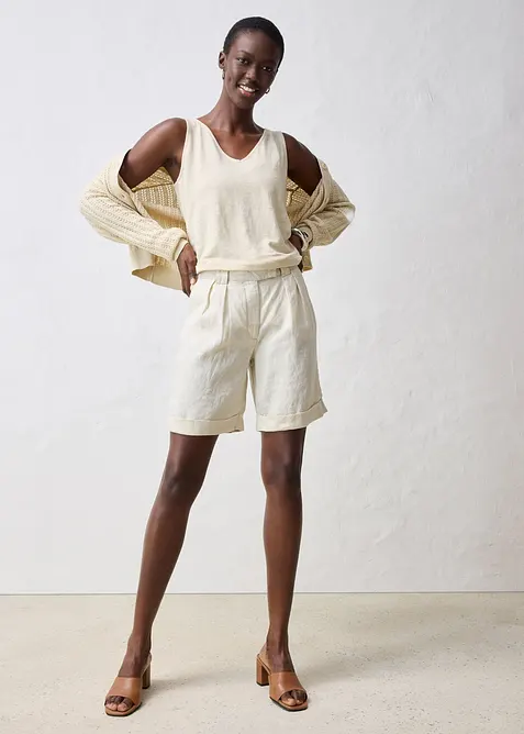 Bermudy z čist&eacute;ho lnu, bonprix