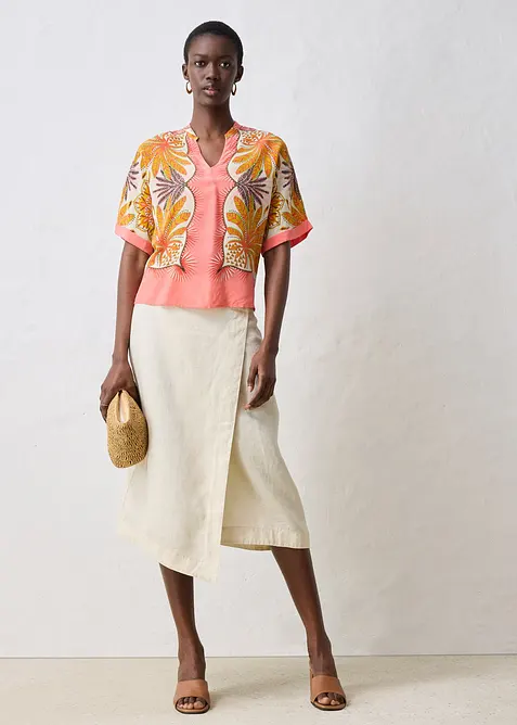 Tuniková halenka z jemné směsi s hedvábím, bonprix