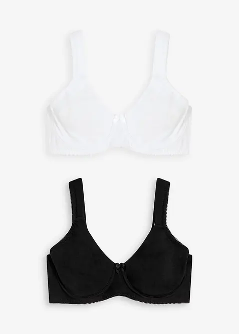 Zmenšovací, hladká podprsenka s kosticemi, s organickou bavlnou (2 ks v balení), bonprix