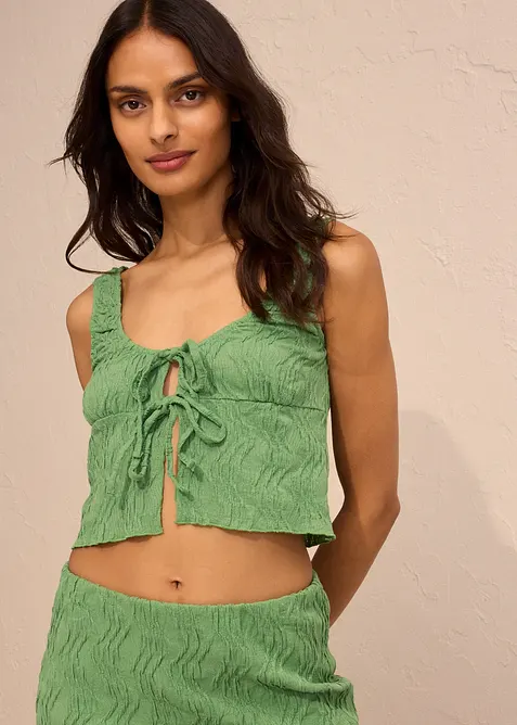 Top se šněrováním, se strukturovaným vzhledem, bonprix