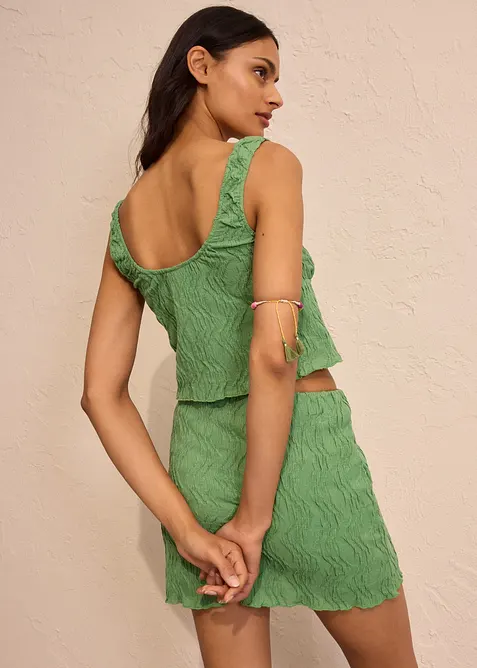 Top se šněrováním, se strukturovaným vzhledem, bonprix