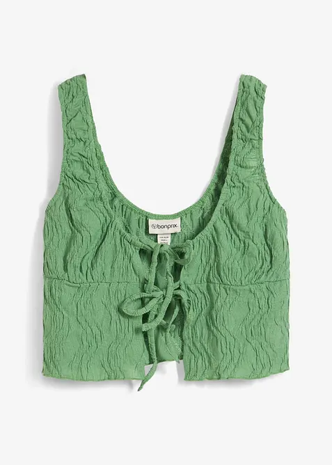 Top se šněrováním, se strukturovaným vzhledem, bonprix
