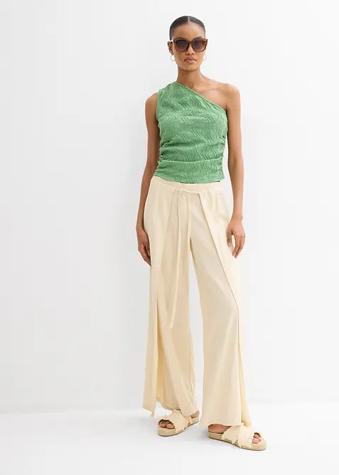 Top na jedno rameno, se strukturovaným vzhledem, bonprix