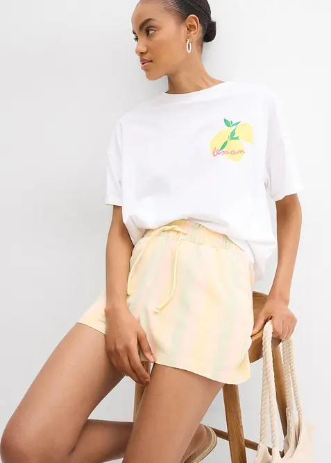 Šortky ze vzdušné směsi se lnem, bonprix