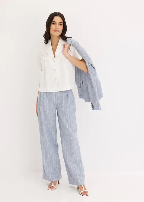 Krátká popelínová halenka s krátkým rukávem, z bavlny, bonprix