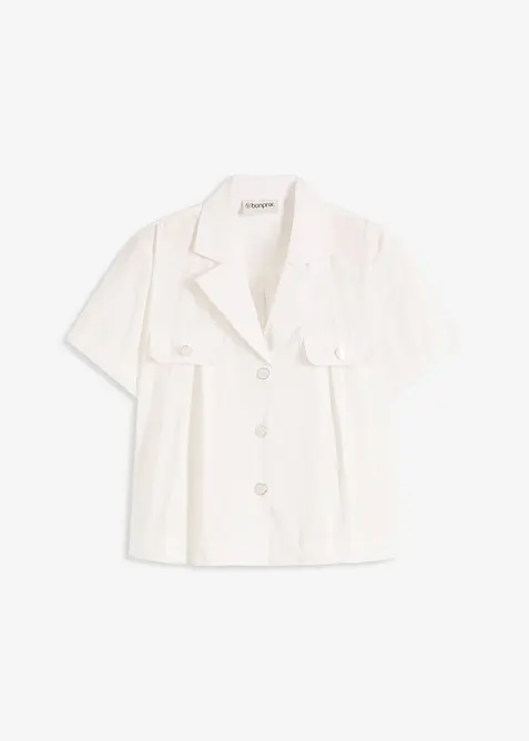 Krátká popelínová halenka s krátkým rukávem, z bavlny, bonprix