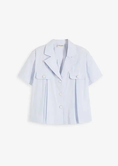 Krátká popelínová halenka s krátkým rukávem, z bavlny, bonprix