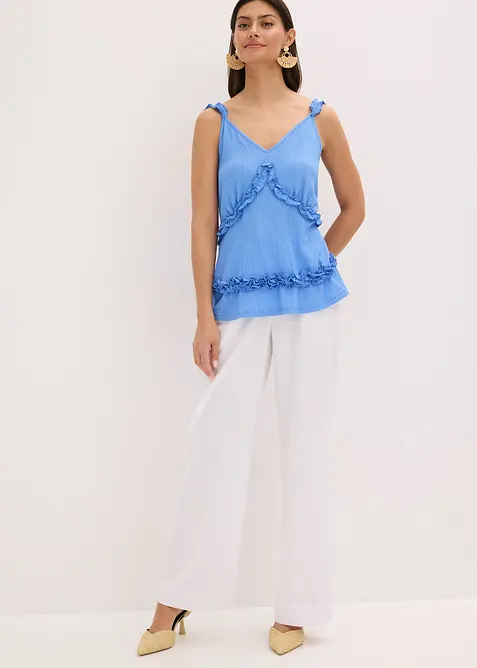 Top s úzkými ramínky a rýšky, bonprix