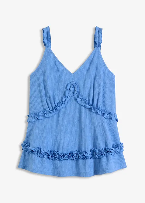 Top s úzkými ramínky a rýšky, bonprix