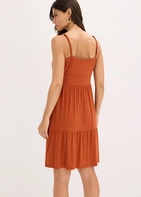 Šaty na ramínka, s ozdobným uzlem, bonprix