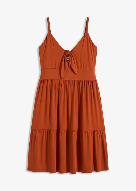 Šaty na ramínka, s ozdobným uzlem, bonprix