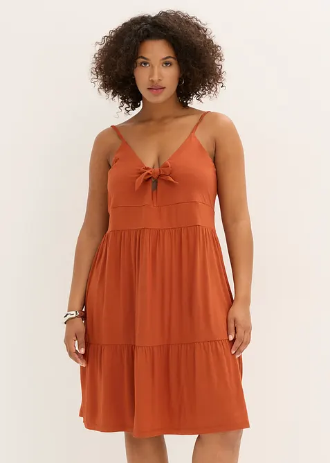 Šaty na ramínka, s ozdobným uzlem, bonprix