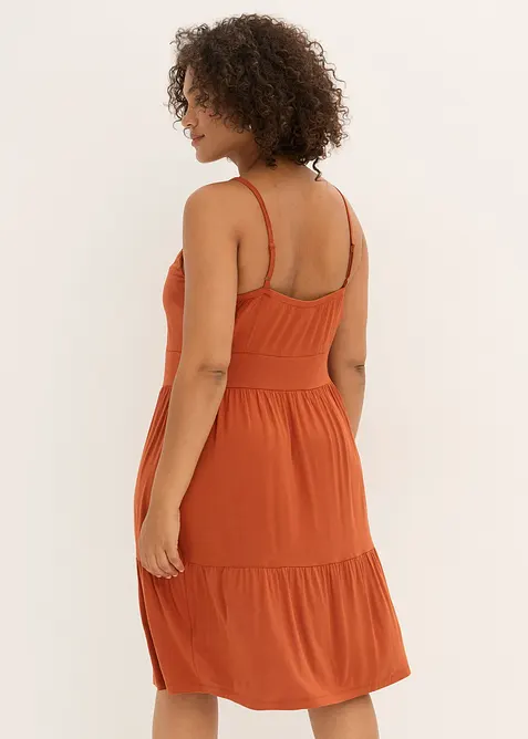 Šaty na ramínka, s ozdobným uzlem, bonprix