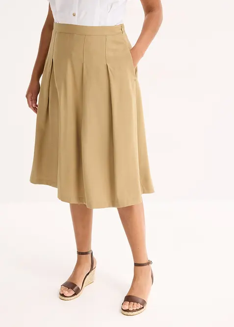 Skl&aacute;dan&aacute; sukně z měkk&eacute; visk&oacute;zov&eacute; směsi, bonprix