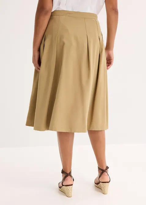 Skl&aacute;dan&aacute; sukně z měkk&eacute; visk&oacute;zov&eacute; směsi, bonprix