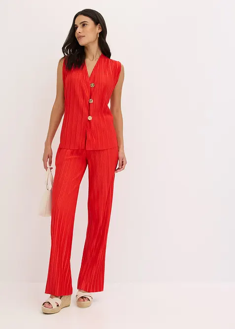 Žerzejové kalhoty s plisováním, bonprix