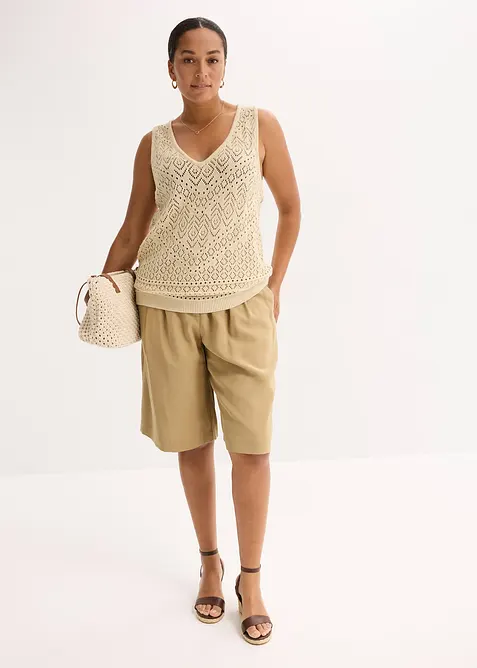 Ažurový pletený top, bonprix