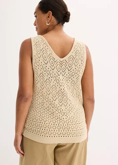 Ažurový pletený top, bonprix