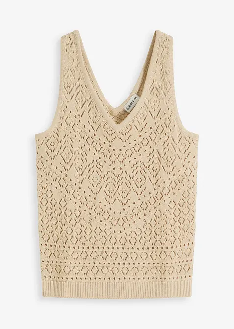 Ažurový pletený top, bonprix