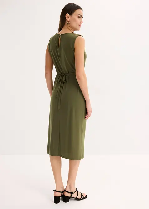 Úpletové šaty s páskem (2dílná souprava), bonprix