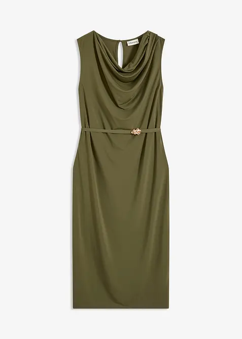 Úpletové šaty s páskem (2dílná souprava), bonprix