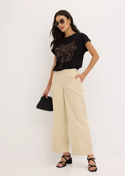 Bavlněné tričko s aplikací z nýtků, bonprix